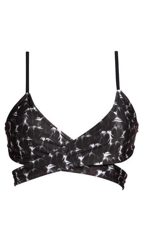 MI OLA SURF Tops Black Fluff / XS Reversible Wrap Top